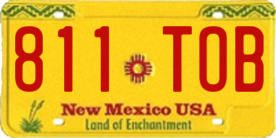 NM license plate 811TOB