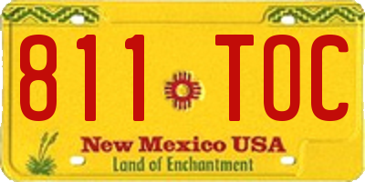 NM license plate 811TOC