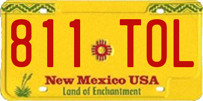 NM license plate 811TOL