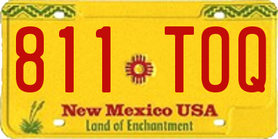 NM license plate 811TOQ