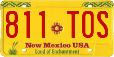 NM license plate 811TOS