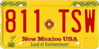 NM license plate 811TSW