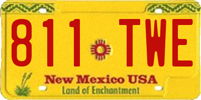 NM license plate 811TWE