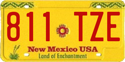 NM license plate 811TZE