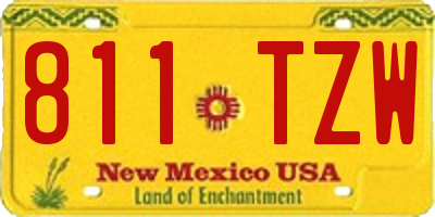 NM license plate 811TZW