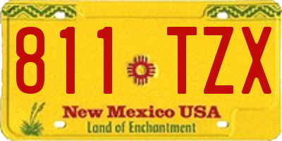 NM license plate 811TZX