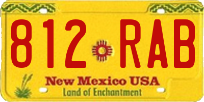 NM license plate 812RAB