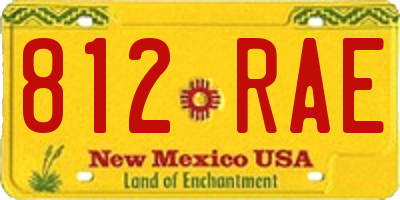 NM license plate 812RAE