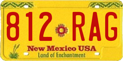 NM license plate 812RAG