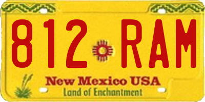 NM license plate 812RAM