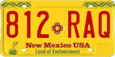 NM license plate 812RAQ