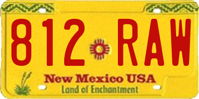 NM license plate 812RAW