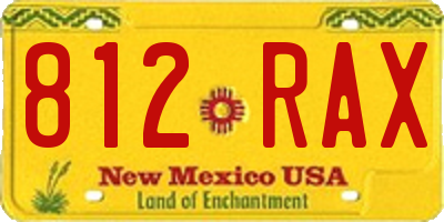 NM license plate 812RAX
