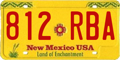 NM license plate 812RBA