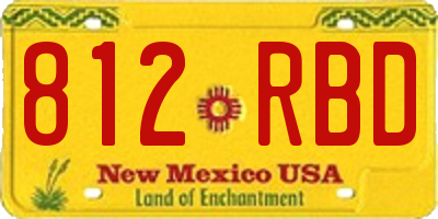 NM license plate 812RBD