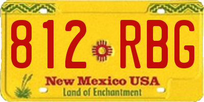 NM license plate 812RBG