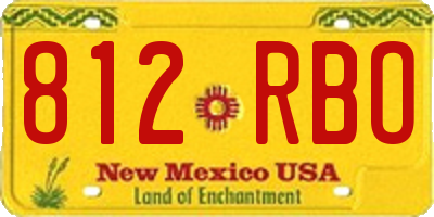 NM license plate 812RBO