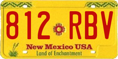 NM license plate 812RBV