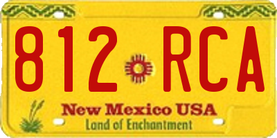 NM license plate 812RCA