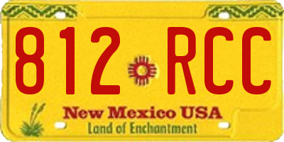 NM license plate 812RCC