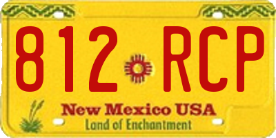 NM license plate 812RCP