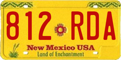 NM license plate 812RDA