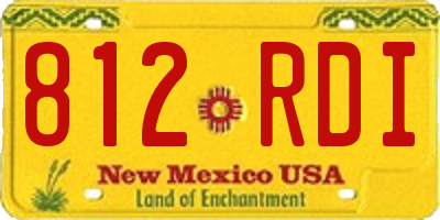 NM license plate 812RDI