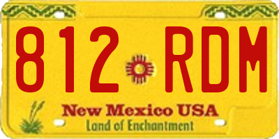 NM license plate 812RDM