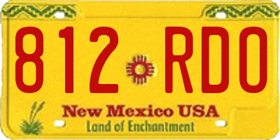 NM license plate 812RDO