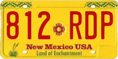 NM license plate 812RDP