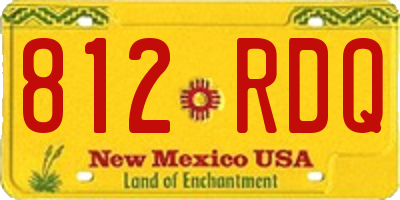 NM license plate 812RDQ