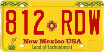 NM license plate 812RDW