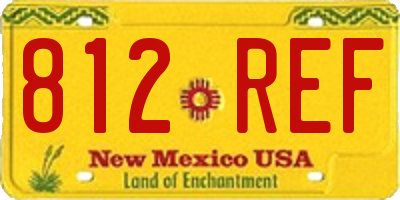 NM license plate 812REF