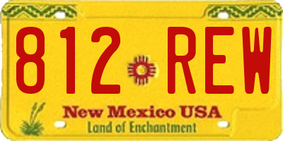 NM license plate 812REW