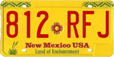 NM license plate 812RFJ