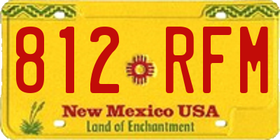 NM license plate 812RFM