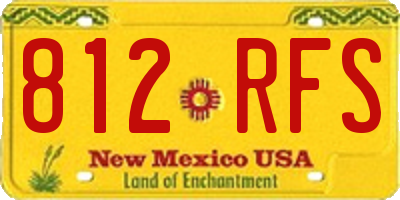 NM license plate 812RFS