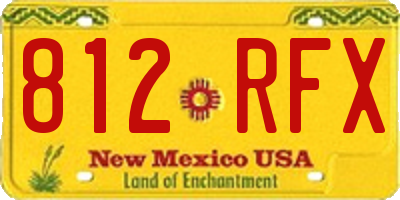 NM license plate 812RFX