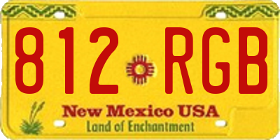 NM license plate 812RGB
