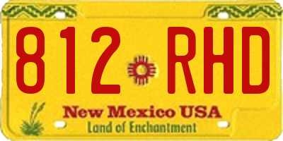 NM license plate 812RHD