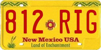 NM license plate 812RIG