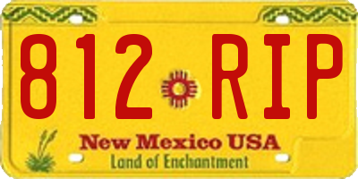 NM license plate 812RIP