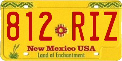 NM license plate 812RIZ