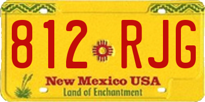 NM license plate 812RJG