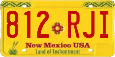 NM license plate 812RJI