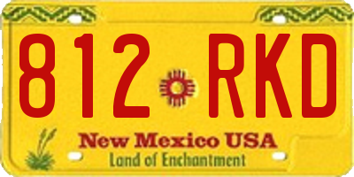 NM license plate 812RKD