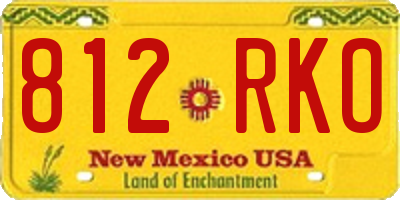 NM license plate 812RKO