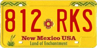 NM license plate 812RKS