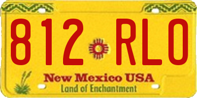 NM license plate 812RLO