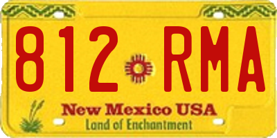 NM license plate 812RMA
